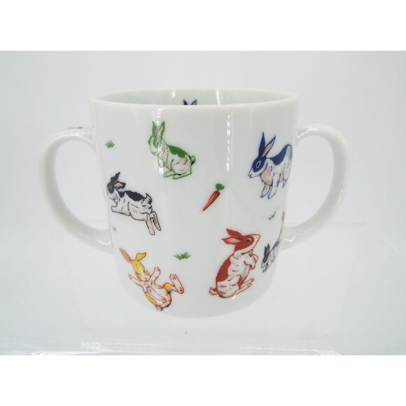 Vintage 1984 Taitu Japan Ceramic 3-Piece Bunny Rabbit Set - Plate, Bowl, Cup - Picture 7 of 13